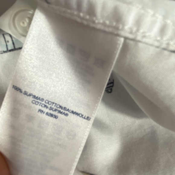 Lands End Women 22‎ Plus Top Sleeveless Collared White Happy Camper Print RV Fun - Picture 10 of 11